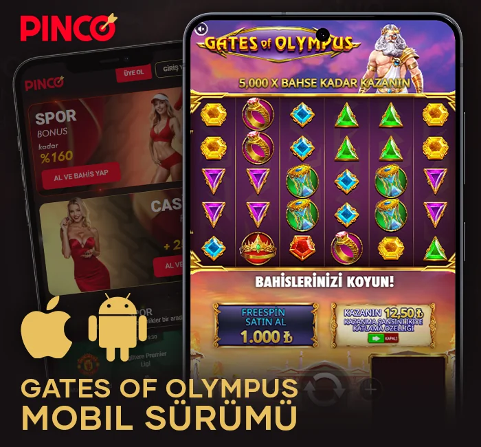 Pinco mobil uygulamasında Gates of Olympus oyunu