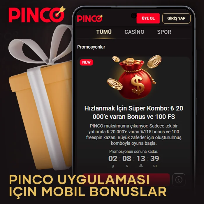 Pinco mobil uygulamasında spor bahisleri ve casino oyunları için bonuslar kazanın