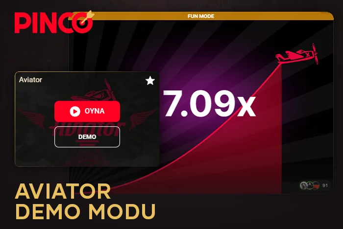 Pinco Türkiye kullanıcıları için Aviator demo modu