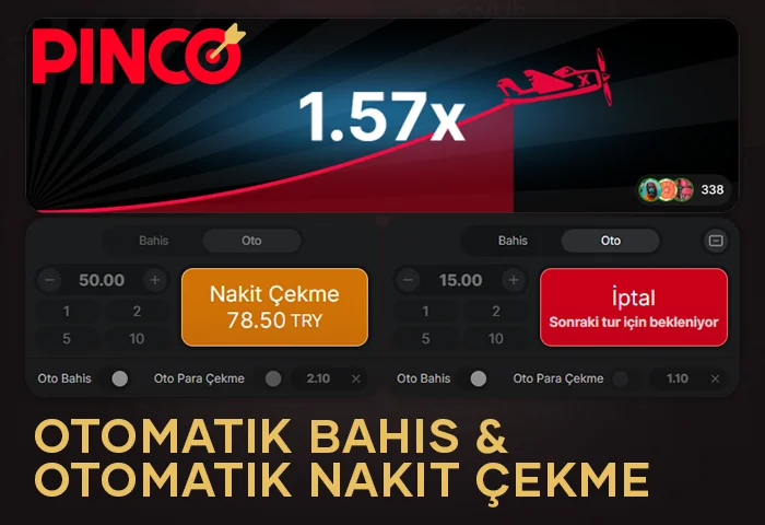 Pinco Casino web sitesinde Aviator'da otomatik bahis işlevi