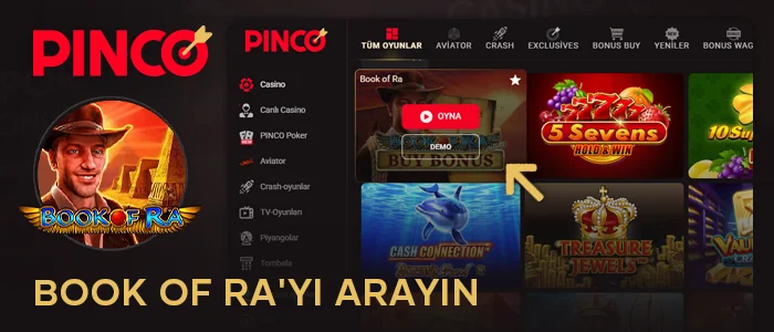 Pinco online casinoda Book of Ra slotunu bulun