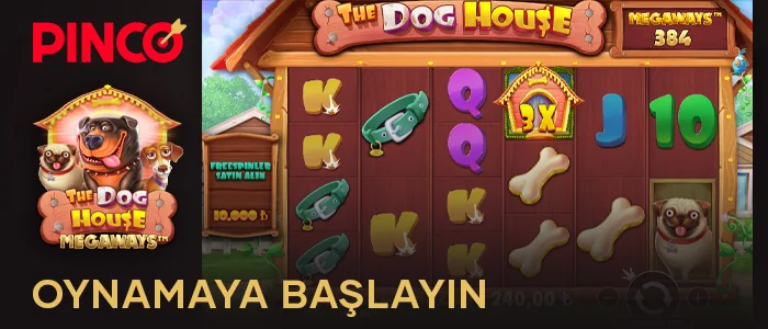 The Dog House Megaways'te spin düğmesine basarak bahis yapın