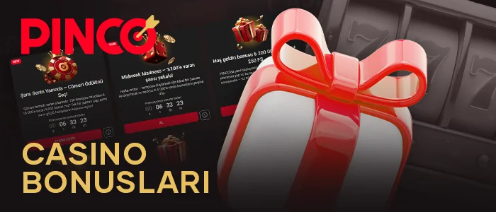 Pinco sitesinde casino oyunları için bonuslar