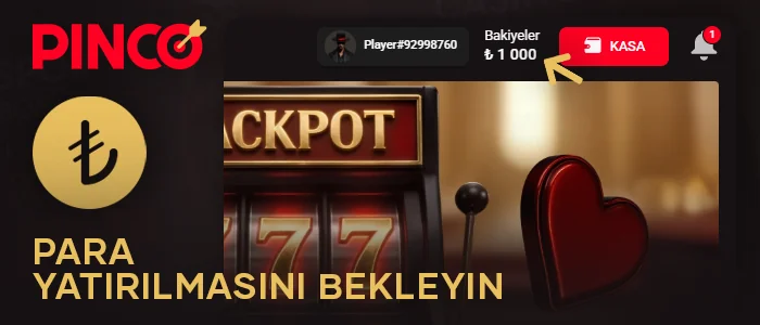 Pinco Casino hesabına para yatırılmasını bekleyin