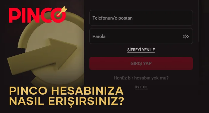 Pinco Türkiye'de hesap giriş süreci