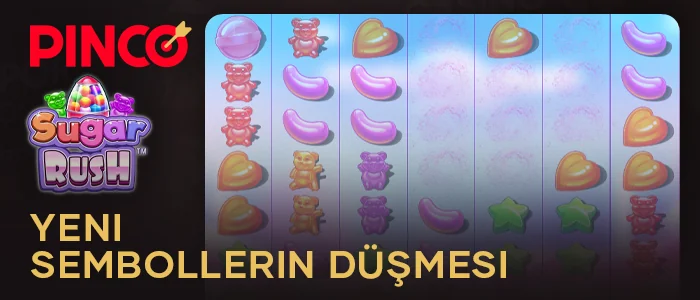 Sugar Rush Pinco turunda yeni semboller düşene kadar bekleyin